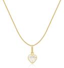 Gargantilha Veneziana Ponto de Luz Coração Branco 45cm 6mm Em Ouro 18k Gargantilha Veneziana Ponto de Luz Coração Branco 45cm 6mm Em Ouro 18k