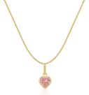 Gargantilha Veneziana Ponto de Luz Coração Rosa 40cm 6mm Em Ouro 18k Gargantilha Veneziana Ponto de Luz Coração Rosa 40cm 6mm Em Ouro 18k