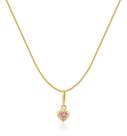 Gargantilha Veneziana Ponto de Luz Coração Rosa 60cm 4mm Em Ouro 18k Gargantilha Veneziana Ponto de Luz Coração Rosa 60cm 4mm Em Ouro 18k