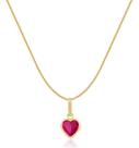 Gargantilha Veneziana Ponto de Luz Coração Vermelho 45cm 6mm Em Ouro 18k Gargantilha Veneziana Ponto de Luz Coração Vermelho 45cm 6mm Em Ouro 18k