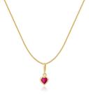 Gargantilha Veneziana Ponto de Luz Coração Vermelho 50cm 4mm Em Ouro 18k Gargantilha Veneziana Ponto de Luz Coração Vermelho 50cm 4mm Em Ouro 18k