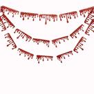 Garland Cheerland Glitter Red Blood Drop Halloween 5m