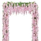 Garland de glicínia artificial U'Artlines, 5 unidades, 2,2 m, rosa seda