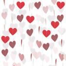 Garland Decorations Pengruru Heart 12m 4 fios rosa vermelho glitter
