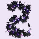 Garland Orindnely Black Maple Halloween com luzes roxas 1,7 m