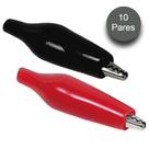 Garra jacaré 52MM isolado preta e vermelha 10 pares