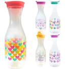 Garrafa Água De Plastico Cozinha Jarra Suco Com Tampa Trava Colorida Estampada Variadas 1600ml Wincy