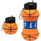 Garrafa Água Infantil Bola Dobrável 550ml Squeeze Retrátil com Alça Cor:Basquete Garrafa Água Infantil Bola Dobrável 550ml Squeeze Retrátil com Alça Cor:Basquete