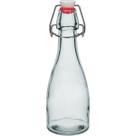 GARRAFA ÁGUA SUCO LEITE HOME&CO COM TRAVA NA TAMPA VIDRO 250ml 21x7x7cm TRANSPARENTE