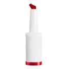 Garrafa Bico Dosador Tampa Molhos Suco Bartender 1l Vermelho