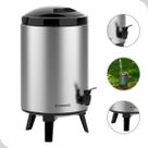 Garrafa Botijão Cooler Termico Inox 9,5L Preto Com Pezinho Soprano