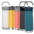 Garrafa Com Alça E Bico 550ml Aço Inox Branca Super Vedação