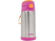 Garrafa com Canudo - Aço Inox - Térmica - 400ml - Rosa - Buba Garrafa com Canudo - Aço Inox - Térmica - 400ml - Rosa - Buba