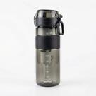 Garrafa com Filtro Carvão Ativado 600ml Preta Tritan BPA Free 2 Filtros até 1200L Vedação Hermética