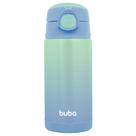 Garrafa Copo Infantil Térmico Parede Dupla com Canudo Buba Azul 400ml