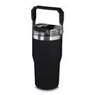 Garrafa Copo Térmico Parede Dupla em Aço Inox Preta 650ml