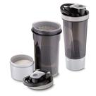 Garrafa Coqueteleira 720ml Shake Academia C/ Copo Misturador Peneira Garrafa Coqueteleira 720ml Shake Academia C/ Copo Misturador Peneira