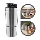 Garrafa Coqueteleira Shaker Ball Inox Academia Esporte 750ml Prateado