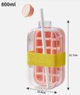 Garrafa Cubos de Gelo 2 em 1 Forma de Silicone 800ml Canudo - Bmax