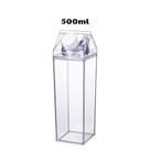 Garrafa De Acrílico Transparente Caixa Portátil Geladeira Leite Suco Bebidas Água 500ml ou1000ml