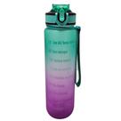 Garrafa de Água 1 Litro Plastico Frases Motivacionais Sporte Verde e Rosa