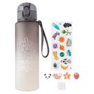 Garrafa de água 700ml cor degrade com adesivos decorativos