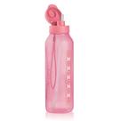 Garrafa de água aquavibe 1,2 litros com canudo e cordinha para carregar rosa quartzo da tupperware