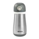 Garrafa de água Beaba Kids em aço inoxidável 350ml de carvão isolado