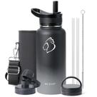 Garrafa de água BUZIO isolada 950 ml com palha e sombra de 3 tampas