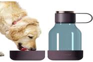 Garrafa de água com tigela para cães de 1,5 L anexada Asobu Tritan Burgandy