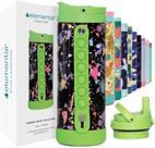 Garrafa de água Elemental Iconic Kids com tampa de palha 400mL verde
