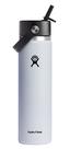 Garrafa de água Hydro Flask Wide Flex Straw Cap 700mL branca