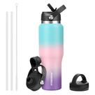 Garrafa de água HYDROWION em aço inoxidável 950mL com 3 tampas Garrafa de água HYDROWION em aço inoxidável 950mL com 3 tampas