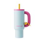 Garrafa de água isolada ChakoLab BawangCup 1000mL rosa e azul Garrafa de água isolada ChakoLab BawangCup 1000mL rosa e azul