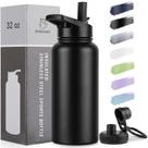 Garrafa de água isolada DOMICARE 946ml em aço inoxidável preta