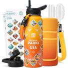 Garrafa de água isolada DYSANKY 1.2L com canudo, bolsa e alça