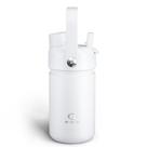 Garrafa de água isolada ENCOOL Kids 350mL com palha branca polar