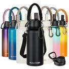 Garrafa de água isolada KXIAOCHEN 950mL com alças e alça Paracord