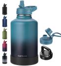 Garrafa de água isolada RUBYFLASK de meio galão 1,9 L com canudo