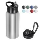 Garrafa de água isolada VQRRCKI 946mL com palha e tampas de boca larga