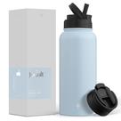 Garrafa de água JoyJolt Triple Isolada 950mL com tampa de palha Garrafa de água JoyJolt Triple Isolada 950mL com tampa de palha