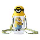 Garrafa de água MINISO Minions Collection 600mL com palha amarela