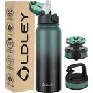 Garrafa de água OLDLEY isolada 600mL com palha de aço inoxidável