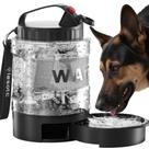 Garrafa de água para viagem para cães Lesotc 2 em 1 2,3 L portátil preta