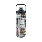 Garrafa De Água Plástica Grande De 2L Com Canudo, Copo Portátil Para Bebidas Esportivas Com Marcador Garrafa De Água Plástica Grande De 2L Com Canudo, Copo Portátil Para Bebidas Esportivas Com Marcador