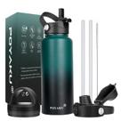 Garrafa de água POYAKU 950ml de aço inoxidável isolada com canudo