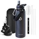 Garrafa de água RAYMYLO isolada 1.2L em aço inoxidável Magic Black Garrafa de água RAYMYLO isolada 1.2L em aço inoxidável Magic Black