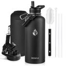 Garrafa de água RAYMYLO isolada 2.6L em aço inoxidável Magic Black Garrafa de água RAYMYLO isolada 2.6L em aço inoxidável Magic Black