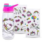 Garrafa de água Sanrio Hello Kitty Unicorn 600ml com adesivos Garrafa de água Sanrio Hello Kitty Unicorn 600ml com adesivos