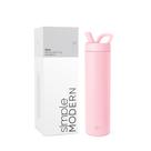 Garrafa de Água Simple Modern Mesa 700ml - Com Tampa de Palha Blush Garrafa de Água Simple Modern Mesa 700ml - Com Tampa de Palha Blush
